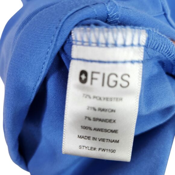 FIGS Technical Collection Scrub Top Womens XL Blue Medical Uniform Pocket FW1100 - Picture 7 of 9